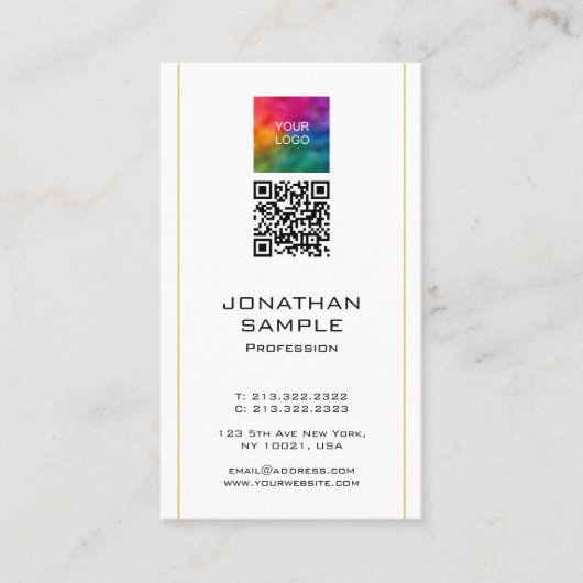 Moderner QR-Code Firmenlogos Beruflich hochladen Visitenkarte (Vorderseite)