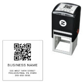 Moderner QR-Code Firmenname oder Logo Permastempel (Beispiel)