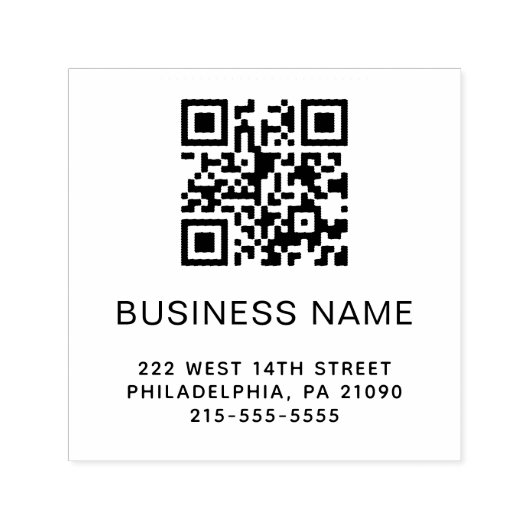 Moderner QR-Code Firmenname oder Logo Permastempel (Design)