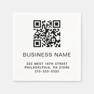 Moderner QR-Code Firmenname oder Logo Serviette