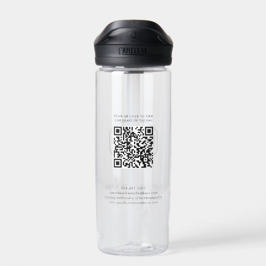 Moderner QR-Code Firmenwerbung maßgeschneidert Trinkflasche (Rückseite)