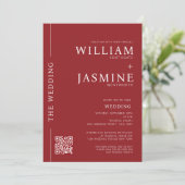 Moderner QR Code & Foto All-in-One Einladung (Stehend Vorderseite)