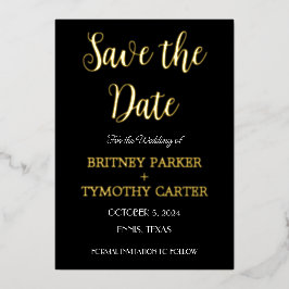 Moderner QR-Code Foto Kalligrafie Black Wedding Fo Folieneinladung