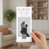 Moderner QR-Code-Foto-Lesezeichen-Hochzeit Save The Date