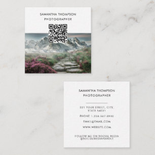 Moderner QR Code Foto Minimal Quadratische Visitenkarte