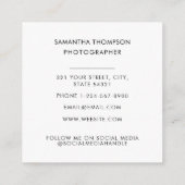 Moderner QR Code Foto Minimal Quadratische Visitenkarte (Rückseite)