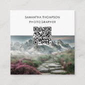Moderner QR Code Foto Minimal Quadratische Visitenkarte (Vorderseite)