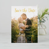 Moderner QR-Code Foto Script Dusty Blue Wedding Fo Folieneinladung (Stehend vorne)