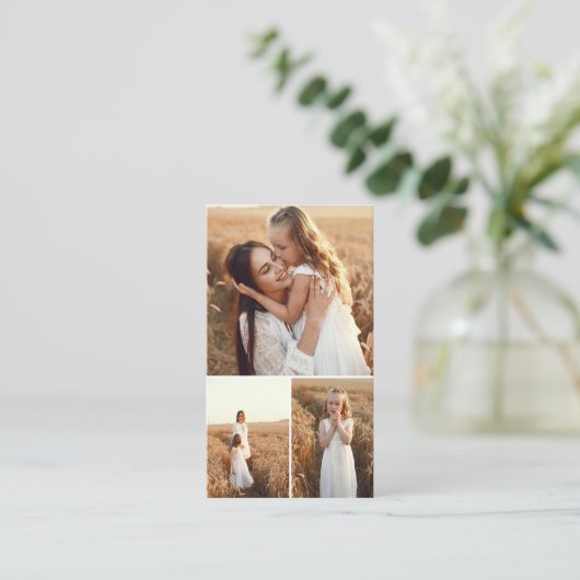 Moderner QR Code Fotograf Visitenkarte (Stehend Vorderseite)