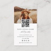 Moderner QR Code Fotograf Visitenkarte (Rückseite)