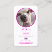 Moderner QR-Code für 2-Foto-Hunde Visitenkarte (Vorderseite)