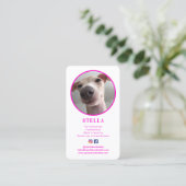 Moderner QR-Code für 2-Foto-Hunde Visitenkarte (Stehend Vorderseite)