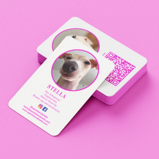 Moderner QR-Code für 2-Foto-Hunde Visitenkarte