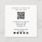 Moderner QR-Code für 4 Foto Hair Skin Nail Salon Quadratische Visitenkarte (Rückseite)