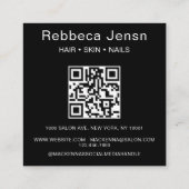 Moderner QR-Code für 4 Foto Hair Skin Nail Salon Quadratische Visitenkarte (Rückseite)