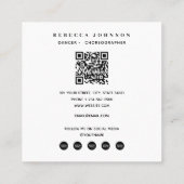 Moderner QR-Code für 4 Foto-Tänzer Quadratische Visitenkarte (Rückseite)