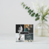 Moderner QR-Code für 4 Foto-Tänzer Quadratische Visitenkarte (Stehend Vorderseite)