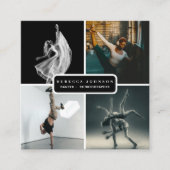 Moderner QR-Code für 4 Foto-Tänzer Quadratische Visitenkarte (Vorderseite)