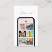 Moderner QR-Code für 6 Foto Gefüttert Grid Social  Visitenkarte (Rückseite)