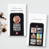 Moderner QR-Code für 6 Foto Gefüttert Grid Social Visitenkarte