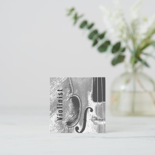 Moderner QR-Code für Abstrakte Geige Quadratische Visitenkarte (Stehend Vorderseite)