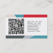 Moderner QR-Code für Abstraktes geometrisches Foto Visitenkarte (Rückseite)