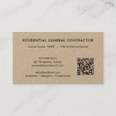 Moderner QR-Code für Bauunternehmer Visitenkarte (Rückseite)
