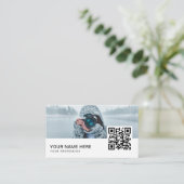 Moderner QR-Code für benutzerdefinierte Fotografen Visitenkarte (Stehend Vorderseite)