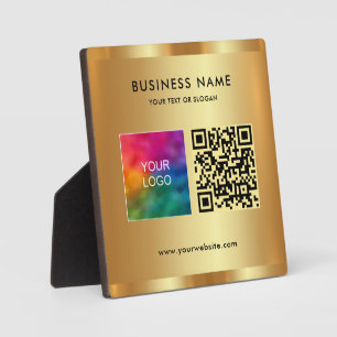 Moderner QR-Code für benutzerdefinierte Textlogos Fotoplatte