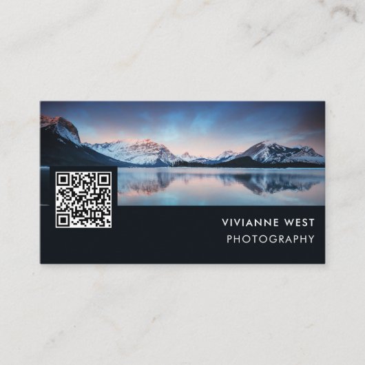 Moderner QR-Code für Berufliche Fotografen Visitenkarte (Vorderseite)
