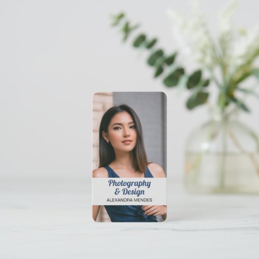 Moderner QR-Code für Berufliches Foto Visitenkarte (Stehend Vorderseite)