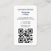 Moderner QR-Code für Berufliches Foto Visitenkarte (Rückseite)