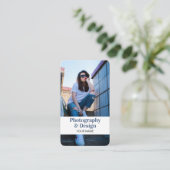 Moderner QR-Code für Berufliches Foto Visitenkarte (Stehend Vorderseite)