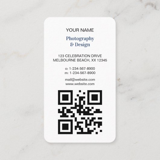 Moderner QR-Code für Berufliches Foto Visitenkarte (Rückseite)