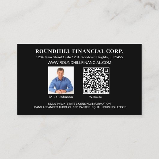 Moderner QR-Code für Berufliches Hypothekenlogo Visitenkarte (Rückseite)