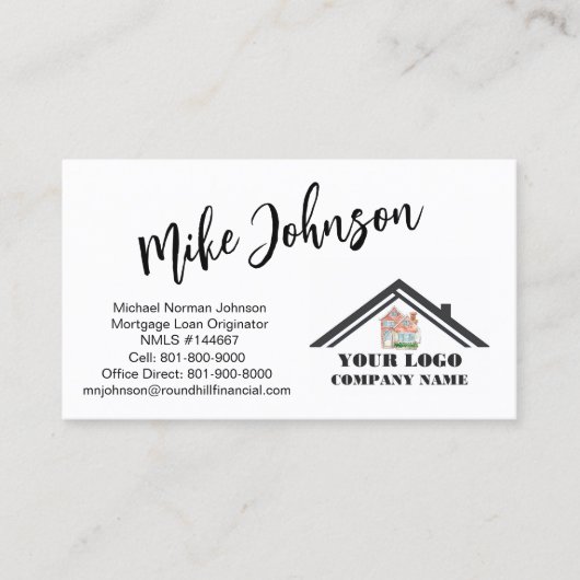 Moderner QR-Code für Berufliches Hypothekenlogo Visitenkarte (Vorderseite)