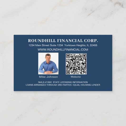 Moderner QR-Code für Berufliches Hypothekenlogo Visitenkarte (Rückseite)