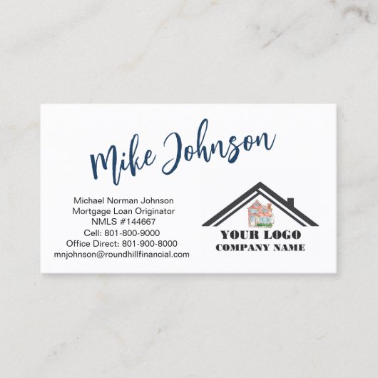 Moderner QR-Code für Berufliches Hypothekenlogo Visitenkarte (Vorderseite)