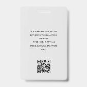 Moderner QR-Code für Berufliches Navy-Gold-Foto Ausweis (Rückseite)