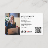Moderner QR-Code für Berufliches Real Anwesen Foto Visitenkarte (Rückseite)