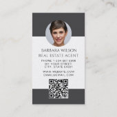 Moderner QR-Code für Berufliches Real Anwesen Foto Visitenkarte (Rückseite)