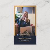 Moderner QR-Code für Berufliches Real Anwesen Foto Visitenkarte (Vorderseite)