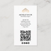 Moderner QR-Code für Berufliches Real Anwesen Foto Visitenkarte (Rückseite)