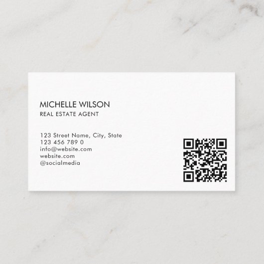Moderner QR-Code für Berufliches Real Anwesen Foto Visitenkarte (Rückseite)