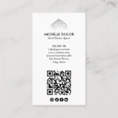 Moderner QR-Code für Berufliches Real Anwesen Foto Visitenkarte (Rückseite)