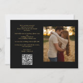 Moderner QR-Code für Black and Gold 2 Foto Save The Date (Rückseite)