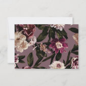 Moderner QR-Code für Burgund & Cream Peonies RSVP Karte (Rückseite)