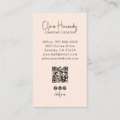 Moderner QR-Code für Content-Creator-Foto Visitenkarte (Rückseite)
