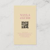 Moderner QR-Code für Creme & Pink Visitenkarte (Rückseite)