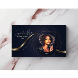 Moderner QR-Code für das Blaue und Gold-Logo Visitenkarte